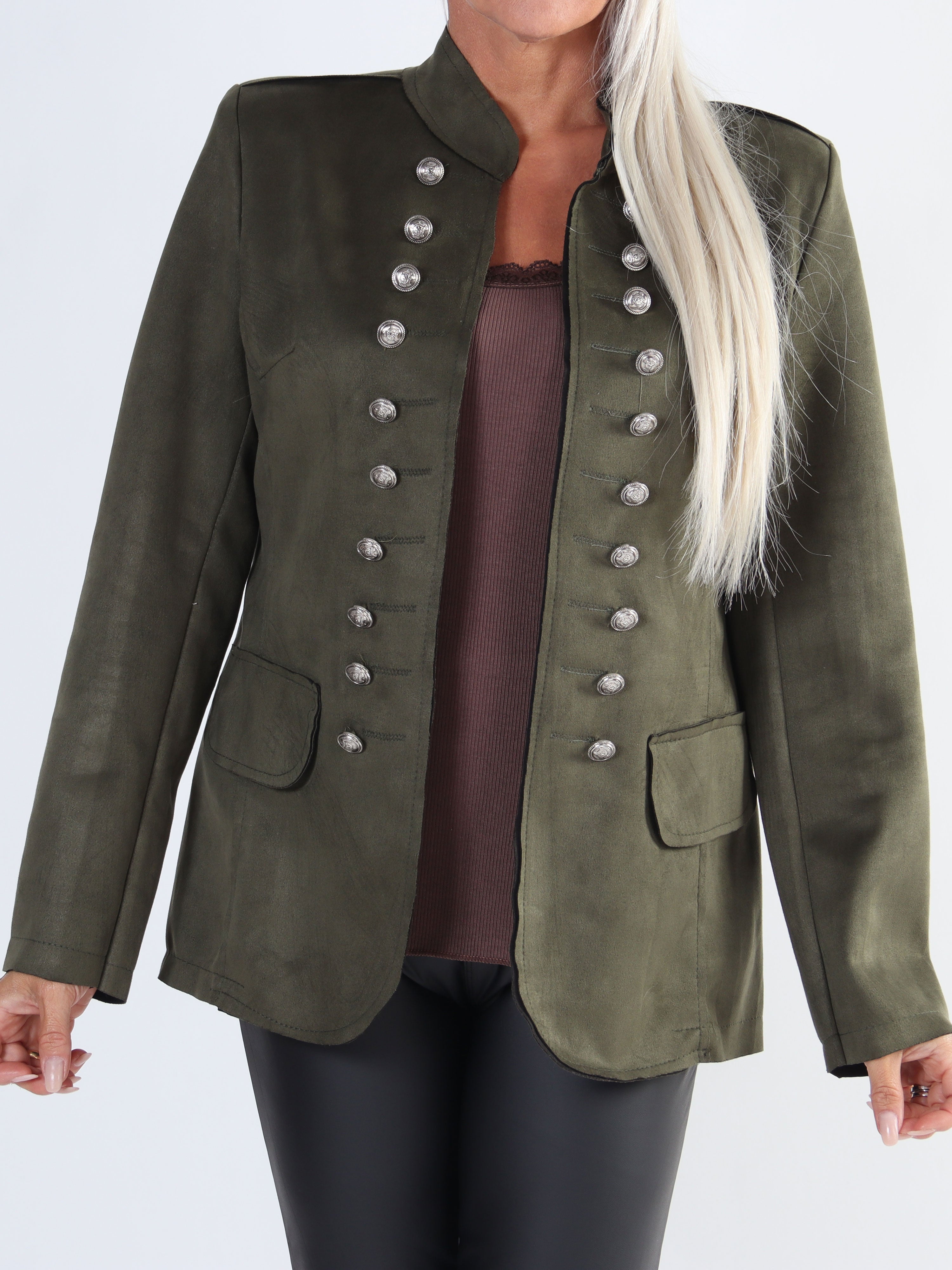 Larissa - Fin kavaj i mockaimitation med knappar